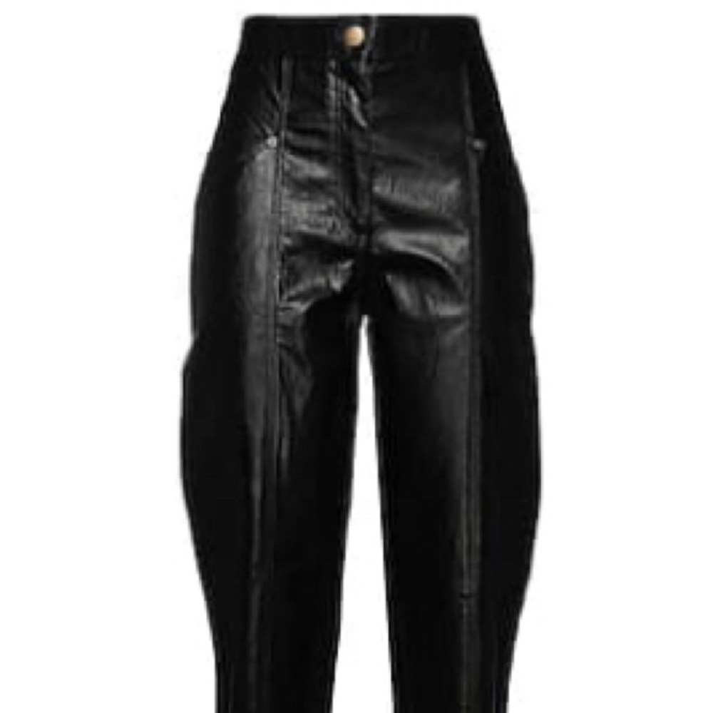 TwinSet, vegan leather, straight, leg pants